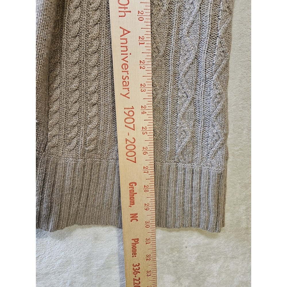 Max Studio Brown Open Cable Knit Cardigan Small Wool Alpaca‎ Blend Grandma Core - Picture 9 of 9